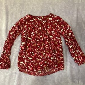 Carter’s Red Horse Button Up Long Sleeve Top